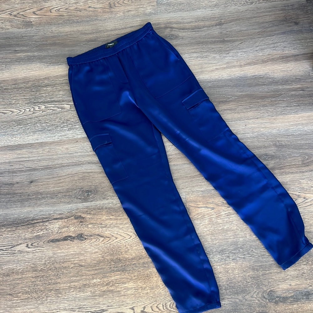 Theory silk blue pants
